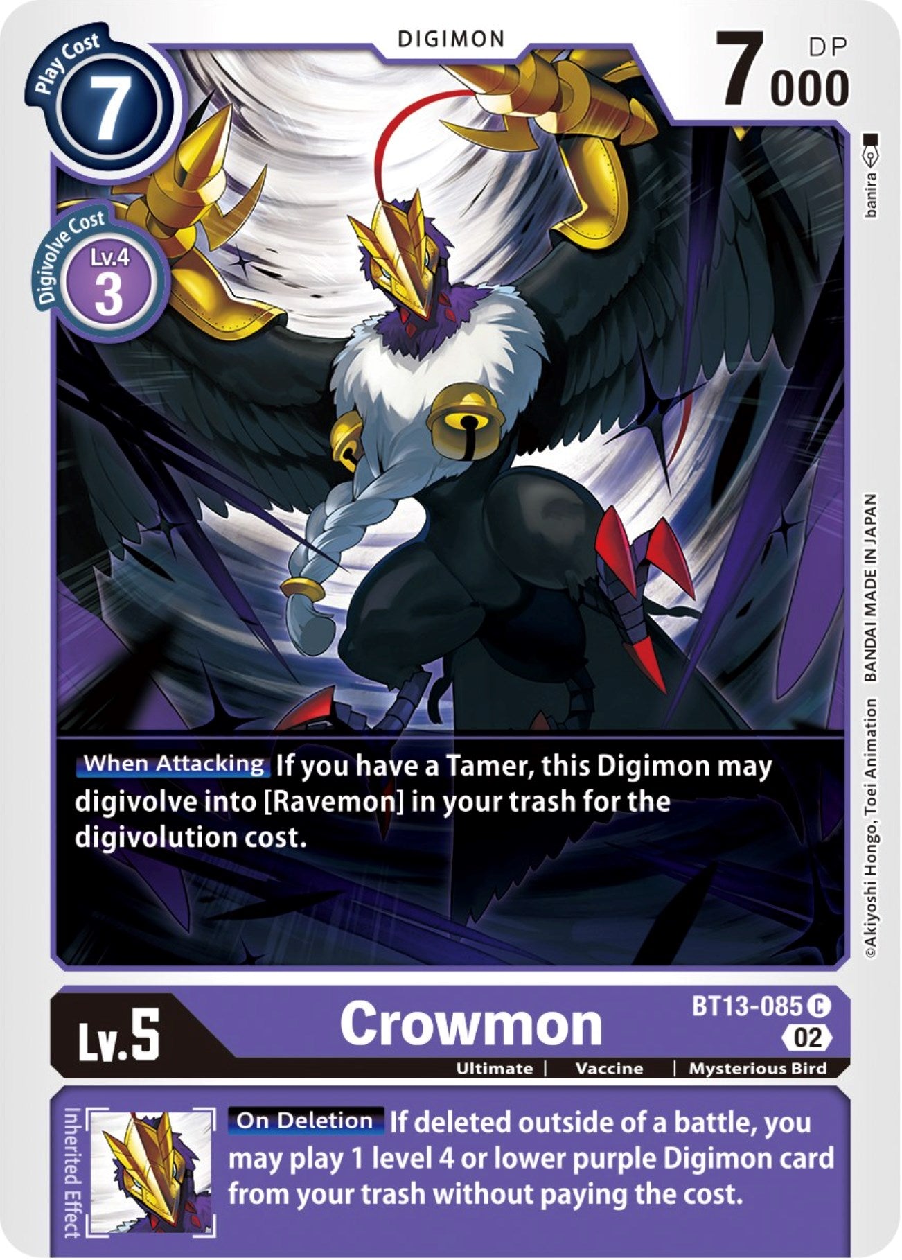 Crowmon [BT13-085] [Versus Royal Knights Booster] | Devastation Store