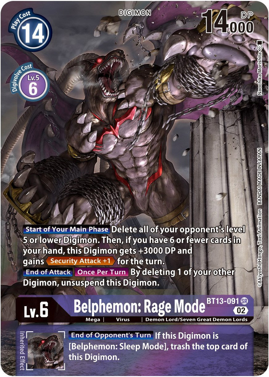 Belphemon: Rage Mode [BT13-091] (Alternate Art) [Versus Royal Knights Booster] | Devastation Store