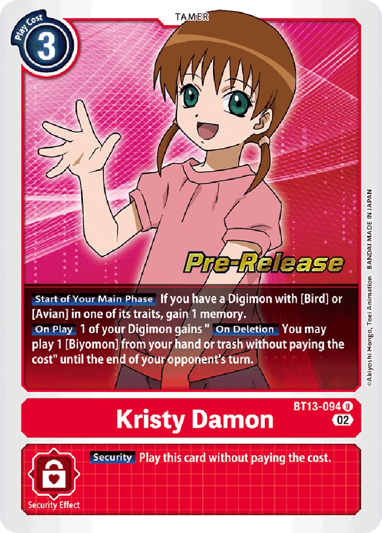 Kristy Damon [BT13-094] [Versus Royal Knight Booster Pre-Release Cards] | Devastation Store