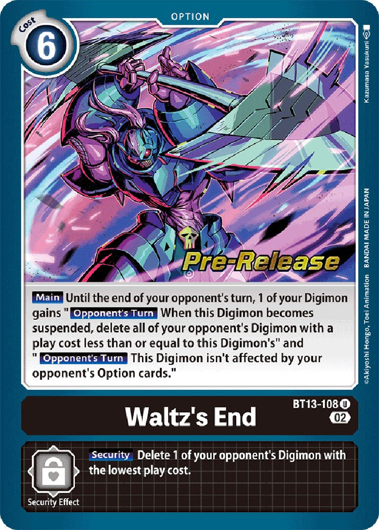 Waltz's End [BT13-108] [Versus Royal Knight Booster Pre-Release Cards] | Devastation Store