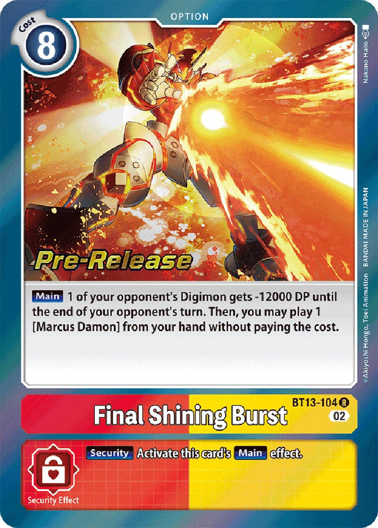 Final Shining Burst [BT13-104] [Versus Royal Knight Booster Pre-Release Cards] | Devastation Store