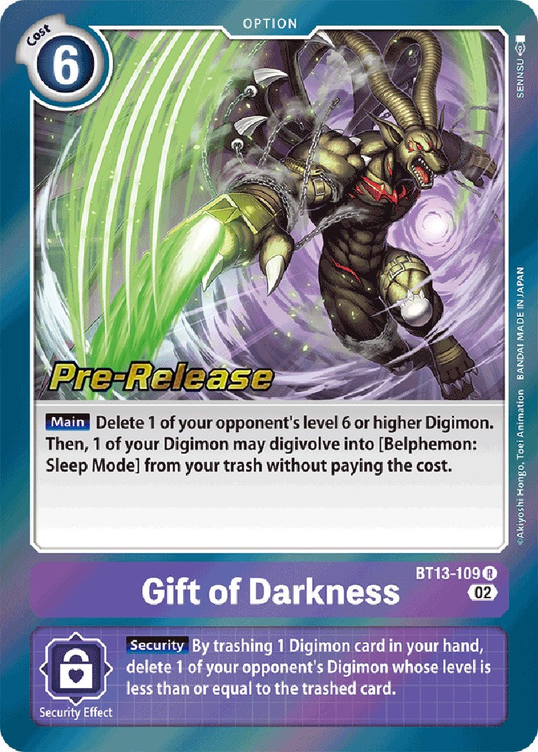 Gift of Darkness [BT13-109] [Versus Royal Knight Booster Pre-Release Cards] | Devastation Store