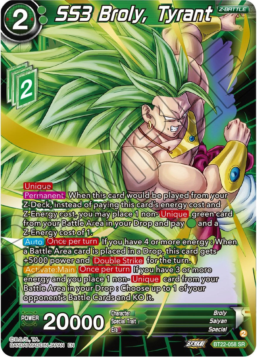 SS3 Broly, Tyrant (BT22-058) [Critical Blow] | Devastation Store