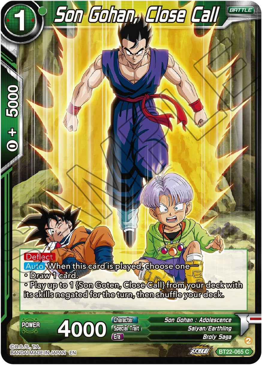 Son Gohan, Close Call (BT22-065) [Critical Blow] | Devastation Store