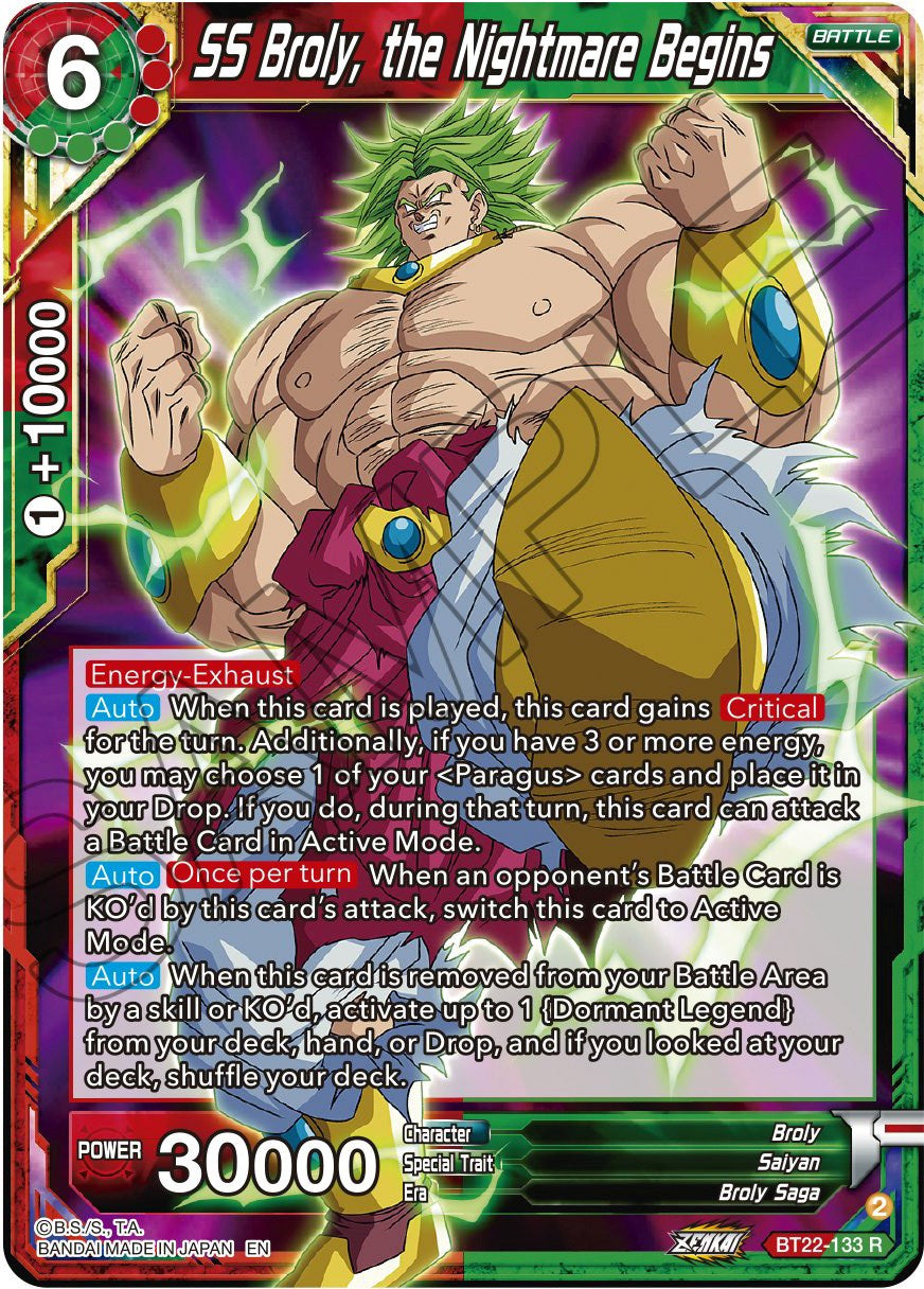 SS Broly, the Nightmare Begins (BT22-133) [Critical Blow] | Devastation Store