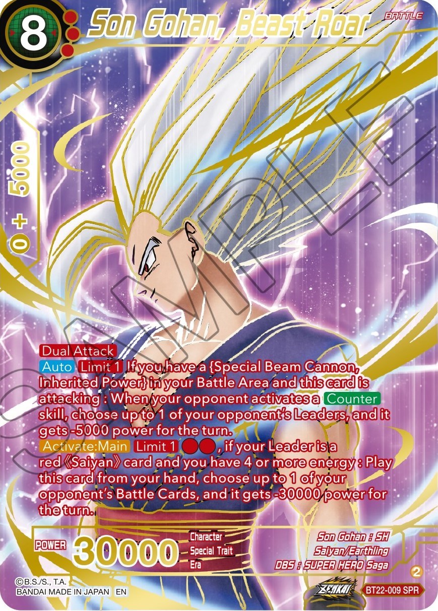 Son Gohan, Beast Roar (SPR) (BT22-009) [Critical Blow] | Devastation Store