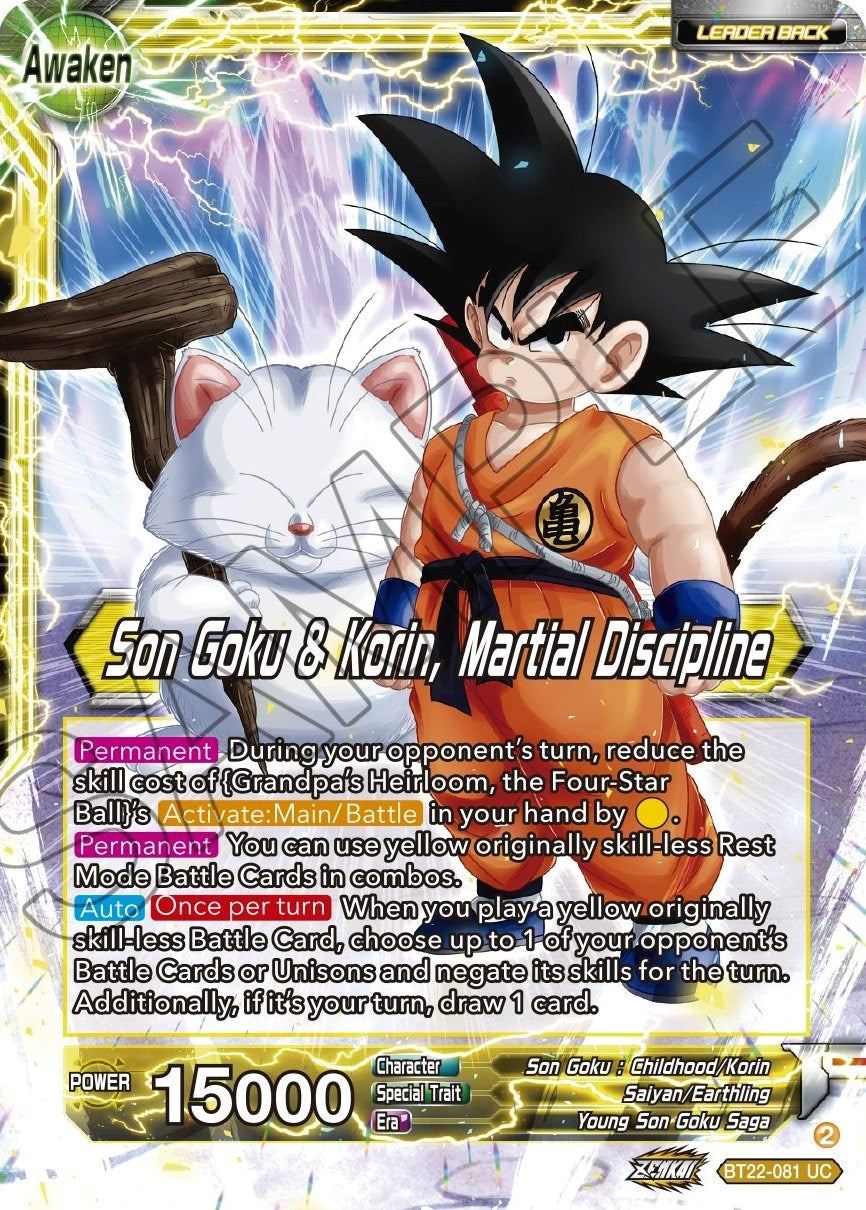 Son Goku // Son Goku & Korin, Martial Discipline (BT22-081) [Critical Blow] | Devastation Store
