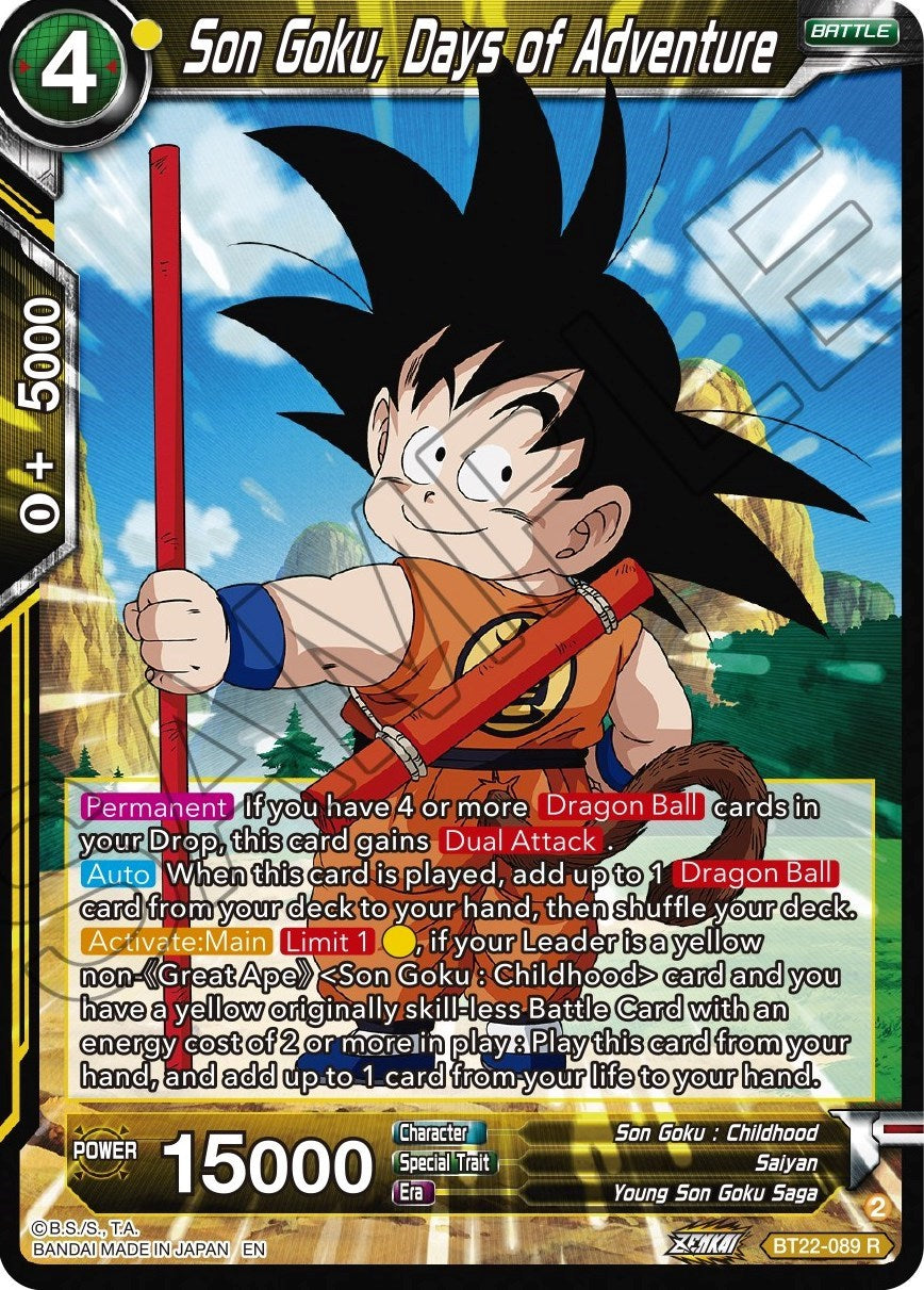 Son Goku, Days of Adventure (BT22-089) [Critical Blow] | Devastation Store