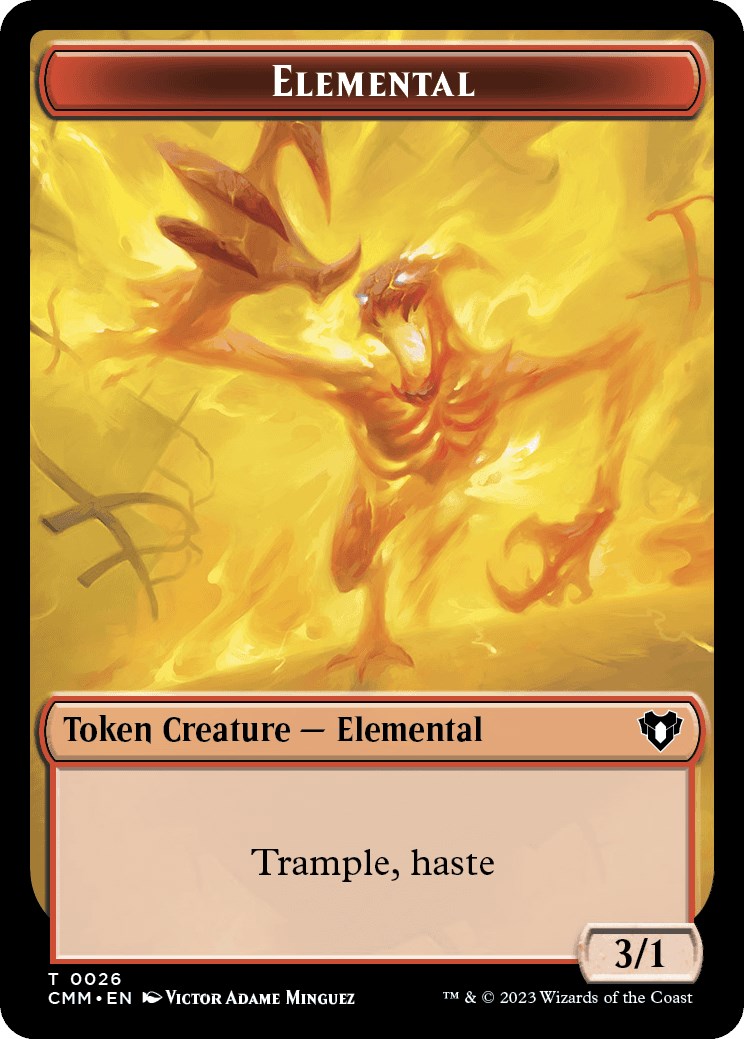 Elemental (0026) // Construct (0042) Double-Sided Token [Commander Masters Tokens] | Devastation Store