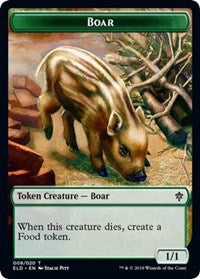 Boar // Food (17) Double-sided Token [Throne of Eldraine Tokens] | Devastation Store