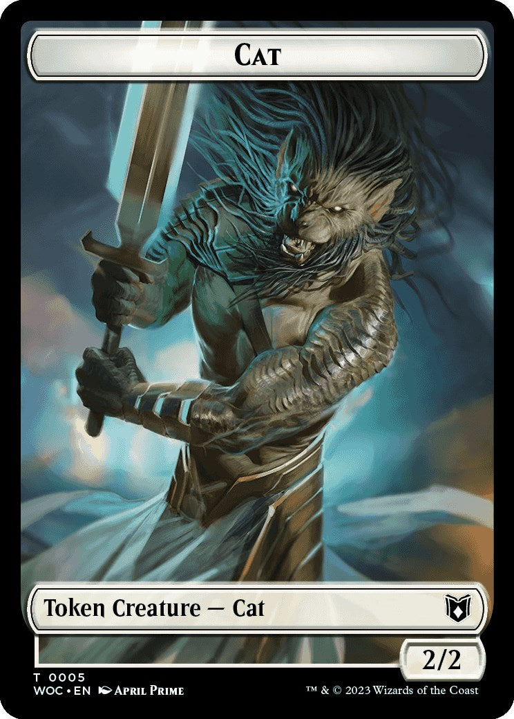 Cat (0005) // Human Double-Sided Token [Wilds of Eldraine Commander Tokens] | Devastation Store