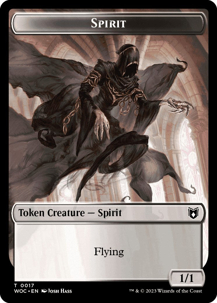 Spirit // Saproling Double-Sided Token [Wilds of Eldraine Commander Tokens] | Devastation Store