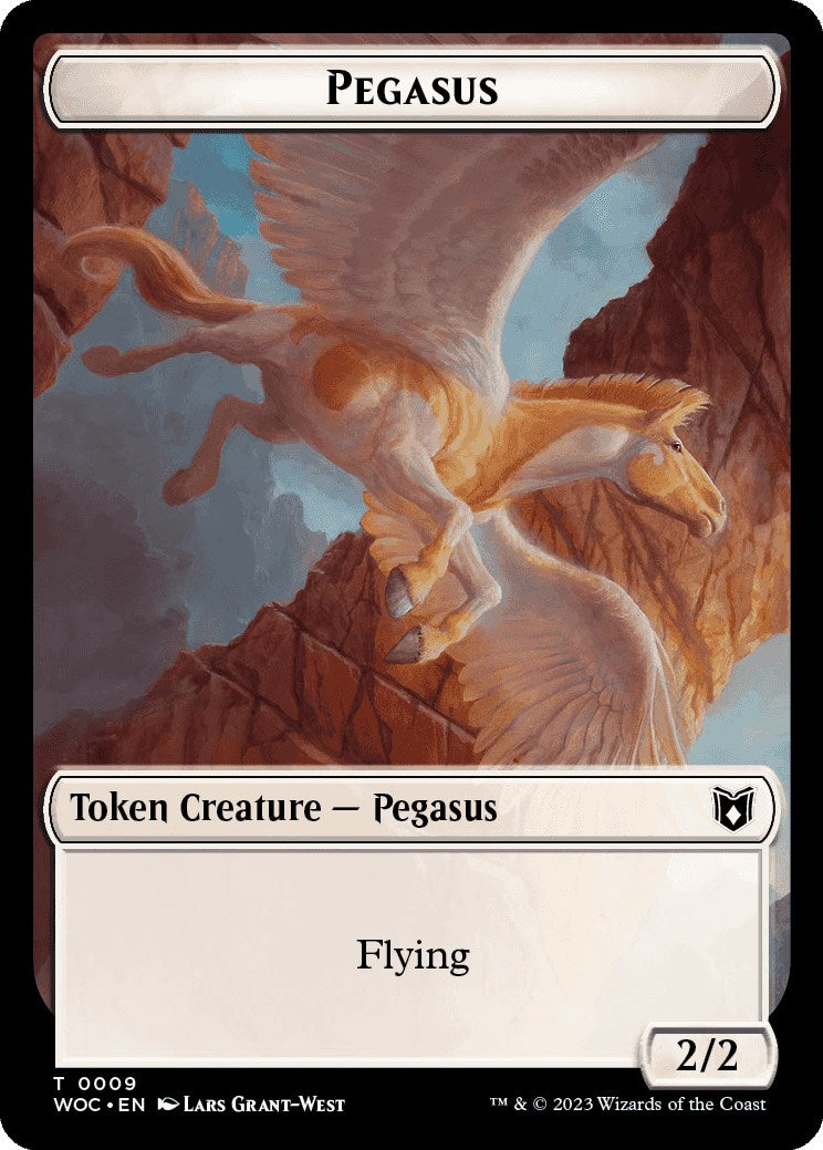 Pegasus // Saproling Double-Sided Token [Wilds of Eldraine Commander Tokens] | Devastation Store