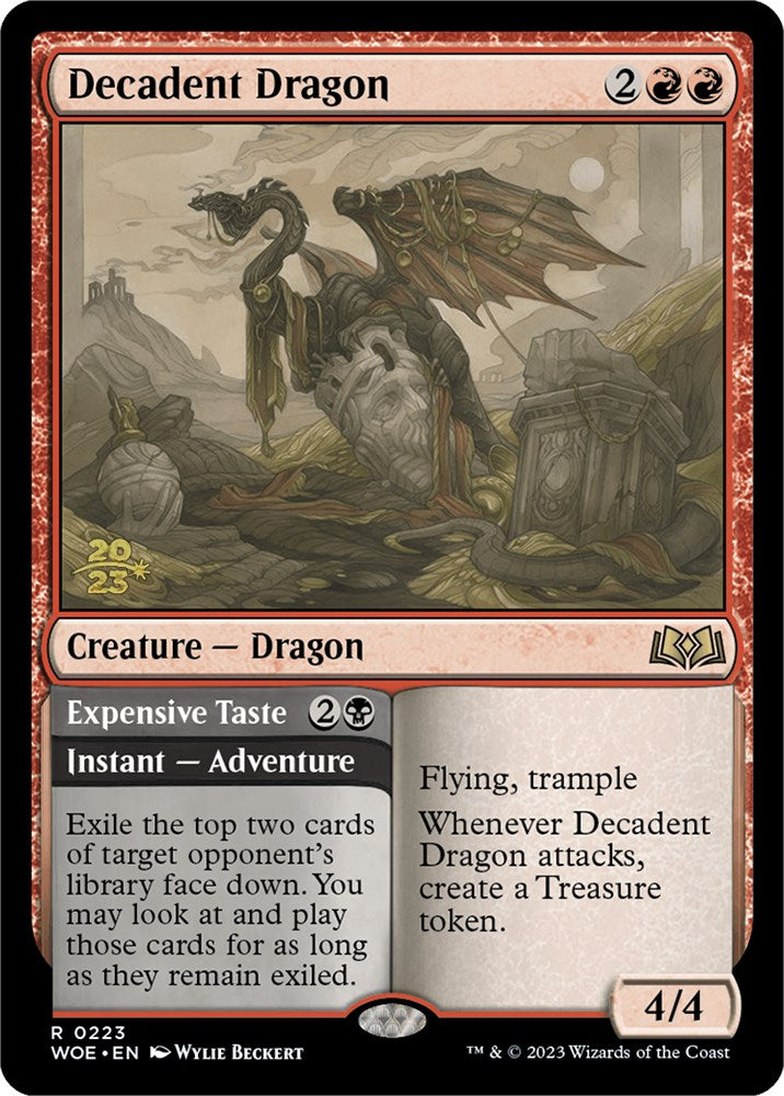 Decadent Dragon // Expensive Taste [Wilds of Eldraine Prerelease Promos] | Devastation Store