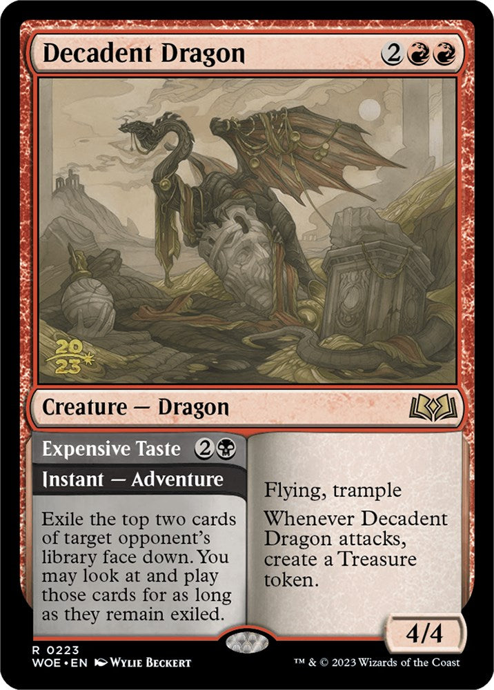 Decadent Dragon // Expensive Taste (Promo Pack) [Wilds of Eldraine Promos] | Devastation Store