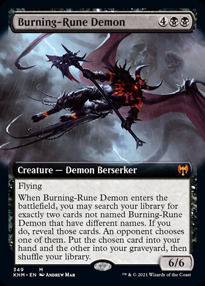 Burning-Rune Demon (Extended Art) [Kaldheim] | Devastation Store