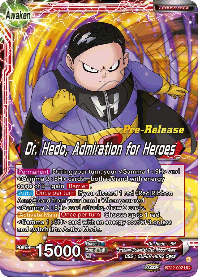 Dr. Hedo // Dr Hedo, Admiration for Heroes (BT22-002) [Critical Blow Prerelease Promos] | Devastation Store