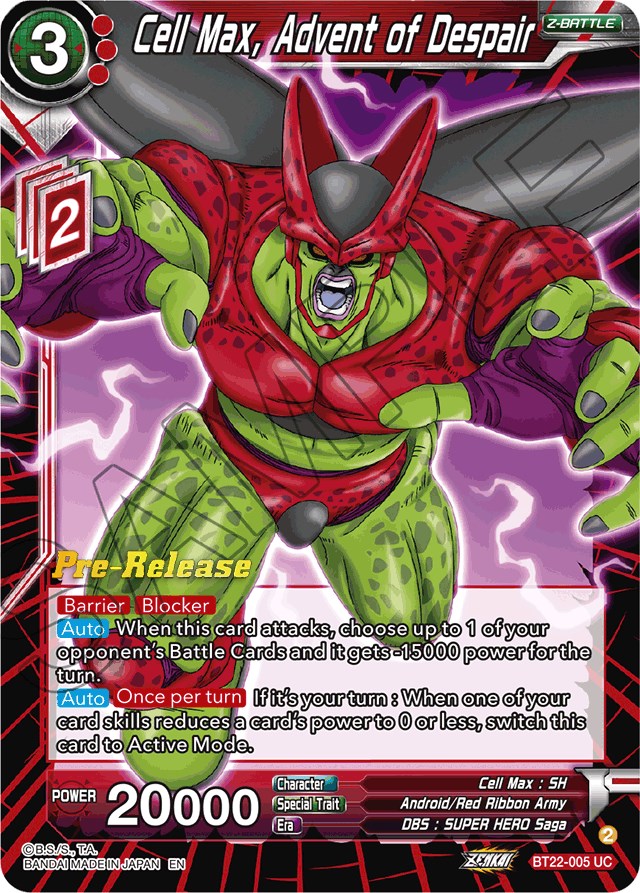 Cell Max, Advent of Despair (BT22-005) [Critical Blow Prerelease Promos] | Devastation Store