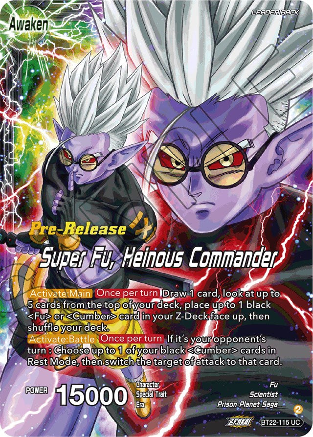 Fu // Super Fu, Heinous Commander (BT22-115) [Critical Blow Prerelease Promos] | Devastation Store