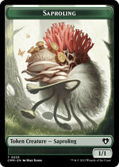 Saproling // Stoneforged Blade Double-Sided Token [Commander Masters Tokens] | Devastation Store