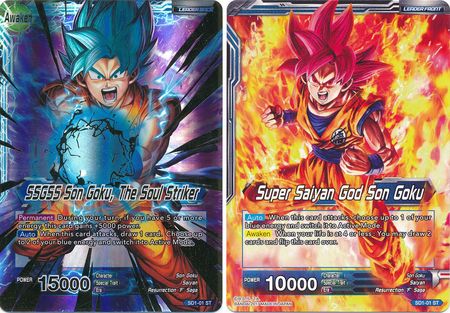 Super Saiyan God Son Goku // SSGSS Son Goku, The Soul Striker (Starter Deck - The Awakening) (SD1-01) [Galactic Battle] | Devastation Store
