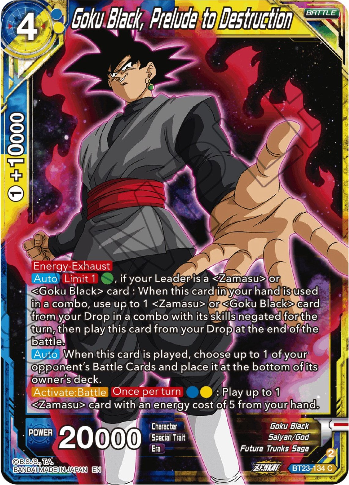 Goku Black, Prelude to Destruction (BT23-134) [Perfect Combination] | Devastation Store