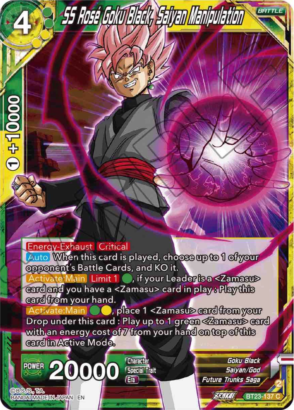 SS Rose Goku Black, Saiyan Manipulation (BT23-137) [Perfect Combination] | Devastation Store