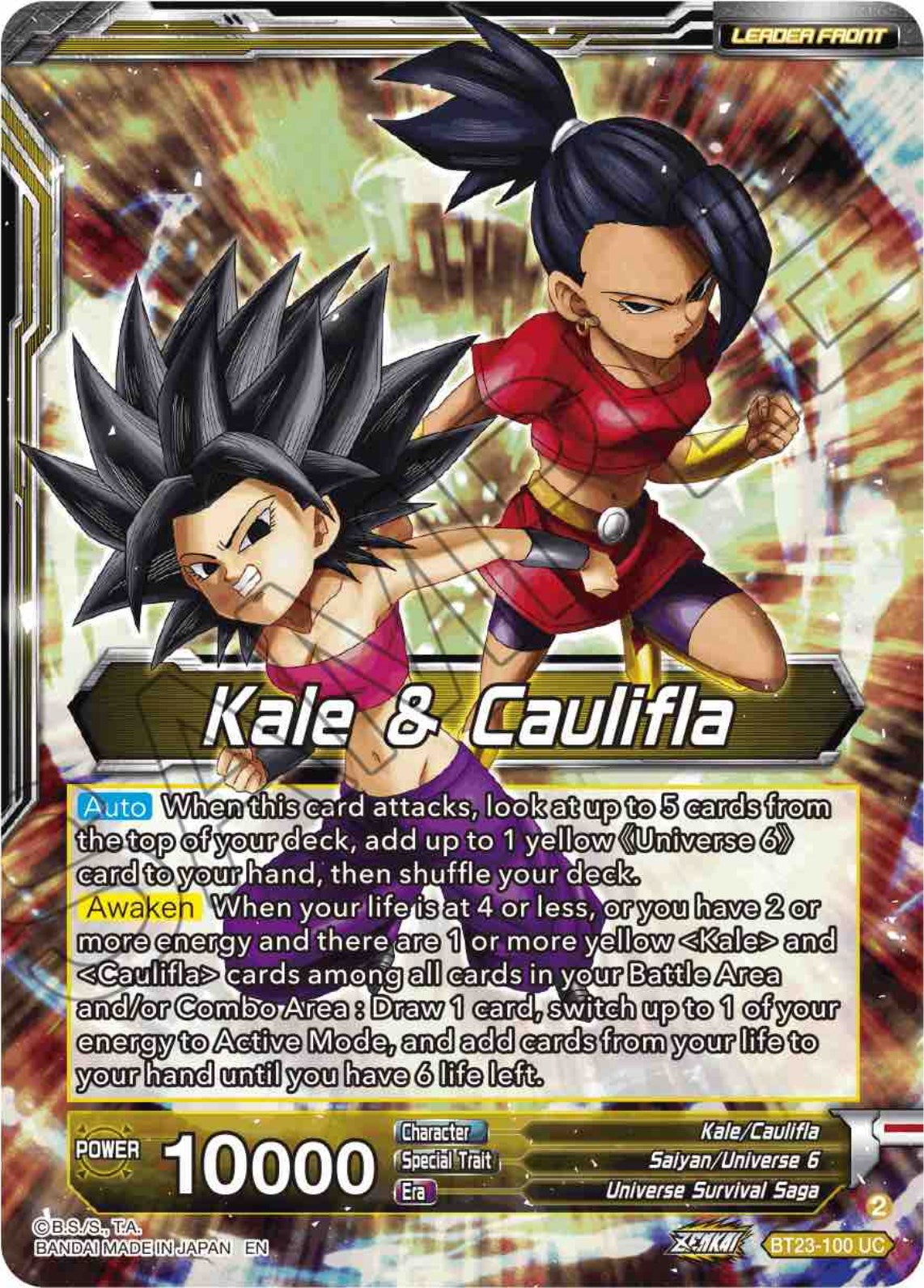 Kale & Caulifla // Kefla, Potara-Fusion Dilemma (BT23-100) [Perfect Combination] | Devastation Store