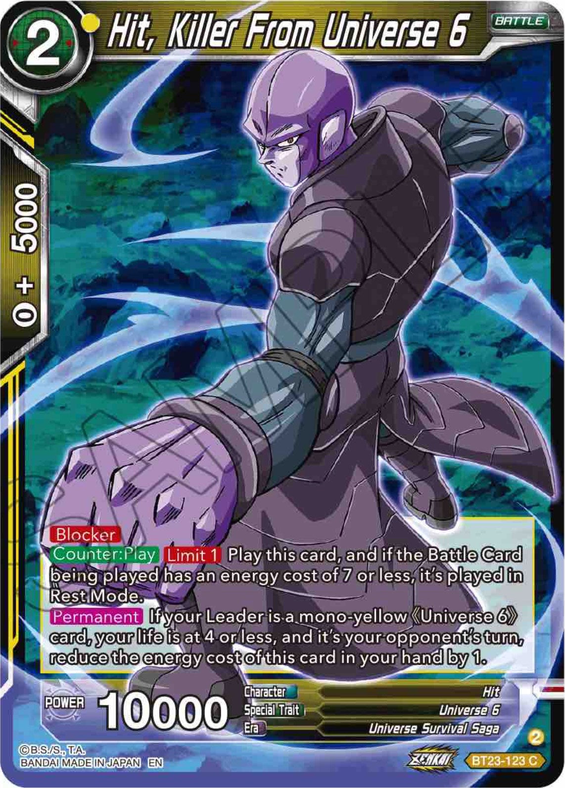 Hit, Killer From Universe 6 (BT23-123) [Perfect Combination] | Devastation Store