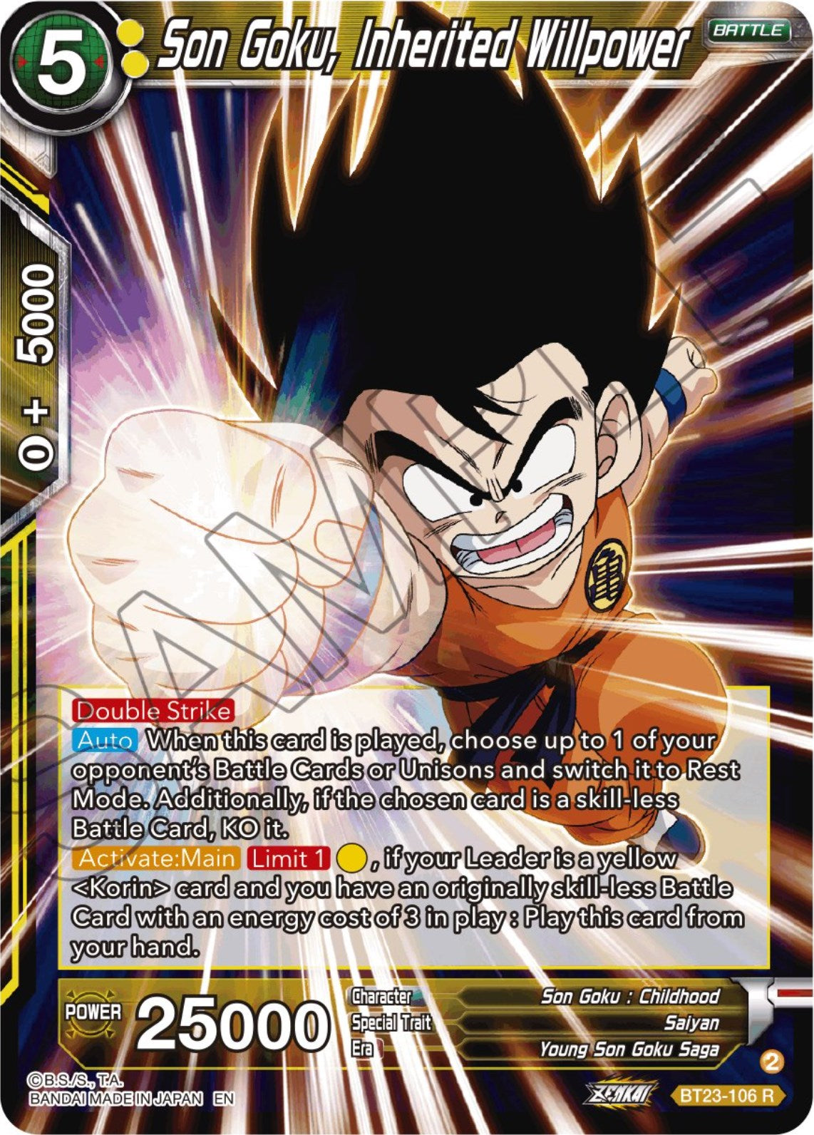 Son Goku, Inherited Willpower (BT23-106) [Perfect Combination] | Devastation Store