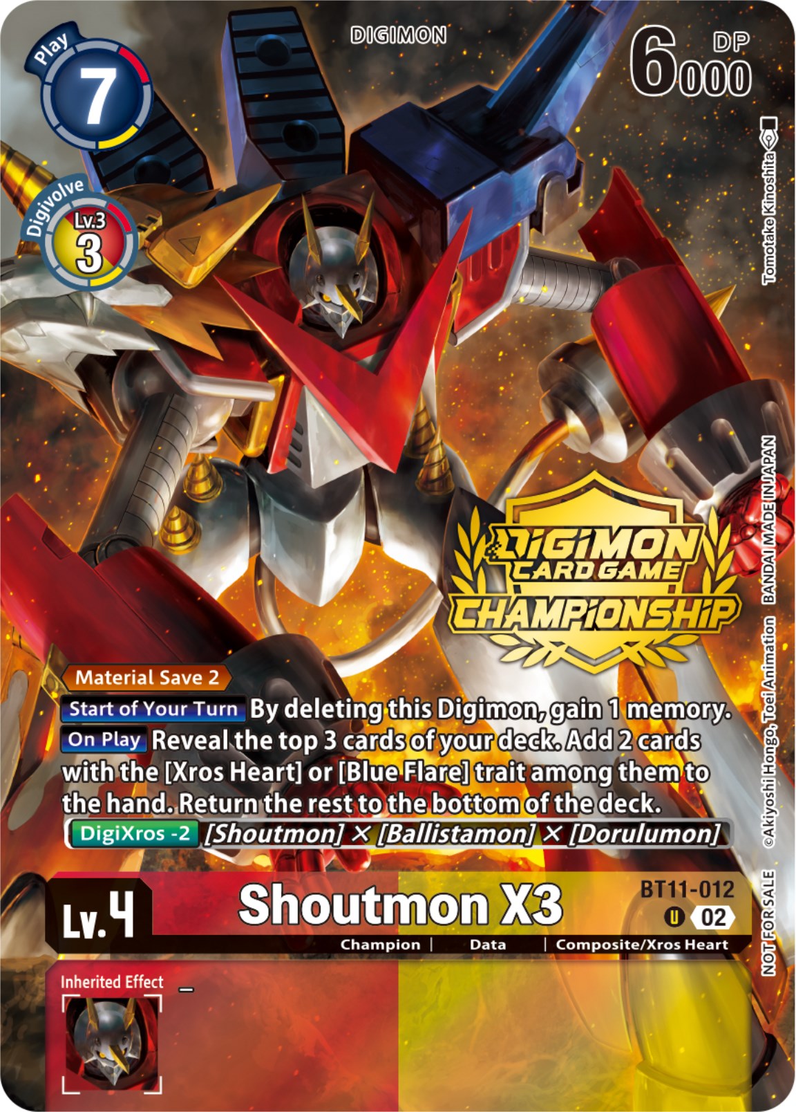 Shoutmon X3 [BT11-012] (Championship 2023 Tamers Pack) [Dimensional Phase Promos] | Devastation Store