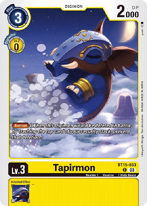 Tapirmon [BT15-033] [Exceed Apocalypse] | Devastation Store