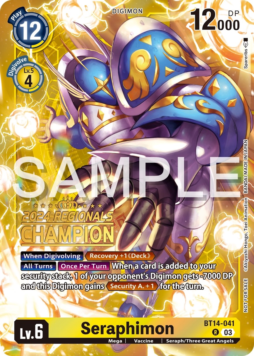 Seraphimon [BT14-041] (2024 Regionals Champion) [Blast Ace Promos] | Devastation Store