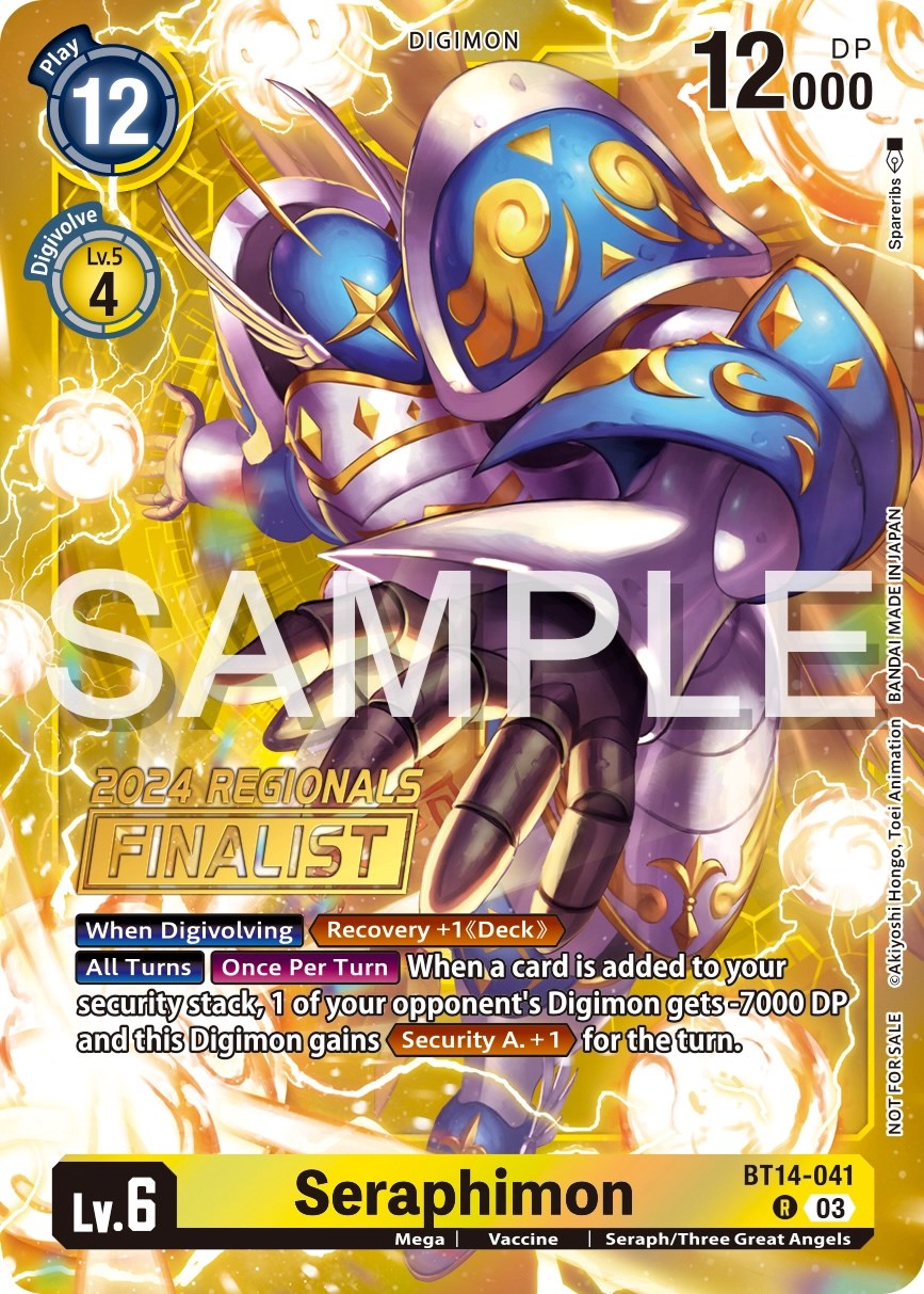 Seraphimon [BT14-041] (2024 Regionals Finalist) [Blast Ace Promos] | Devastation Store