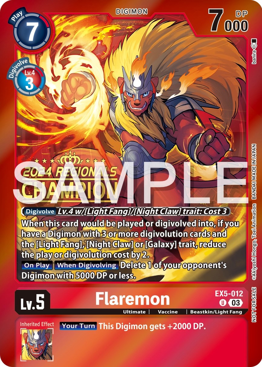 Flaremon [EX5-012] (2024 Regionals Champion) [Animal Colosseum Promos] | Devastation Store