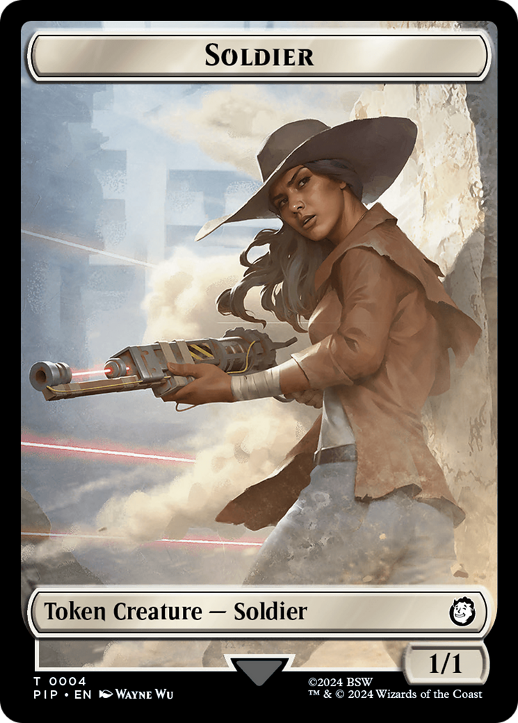 Treasure (0018) // Soldier (0004) Double-Sided Token [Fallout Tokens] | Devastation Store