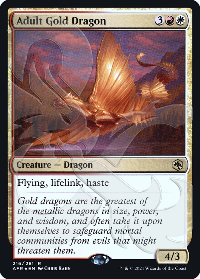 Adult Gold Dragon (Ampersand Promo) [Dungeons & Dragons: Adventures in the Forgotten Realms Promos] | Devastation Store