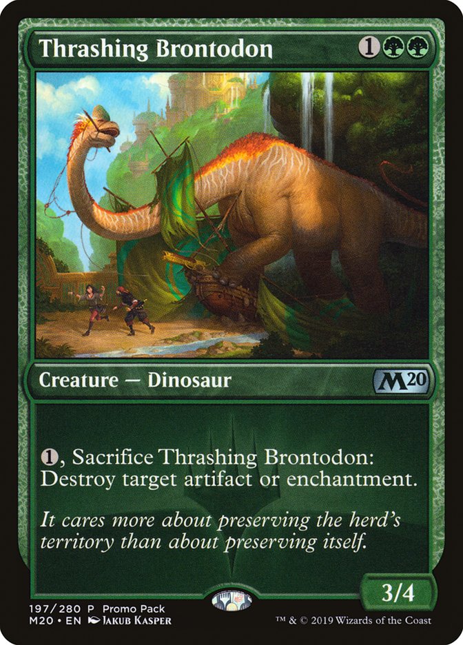 Thrashing Brontodon (Promo Pack) [Core Set 2020 Promos] | Devastation Store