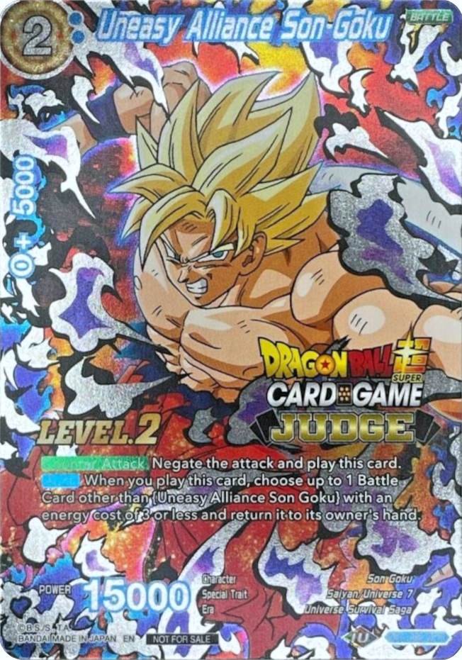 Uneasy Alliance Son Goku (Level 2) (DB1-096) [Judge Promotion Cards] | Devastation Store
