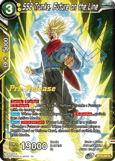 SS2 Trunks, Future on the Line (BT16-081) [Realm of the Gods Prerelease Promos] | Devastation Store