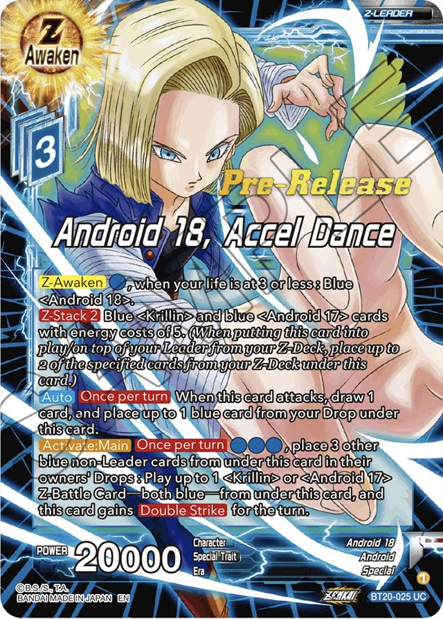 Android 18, Accel Dance (BT20-025) [Power Absorbed Prerelease Promos] | Devastation Store