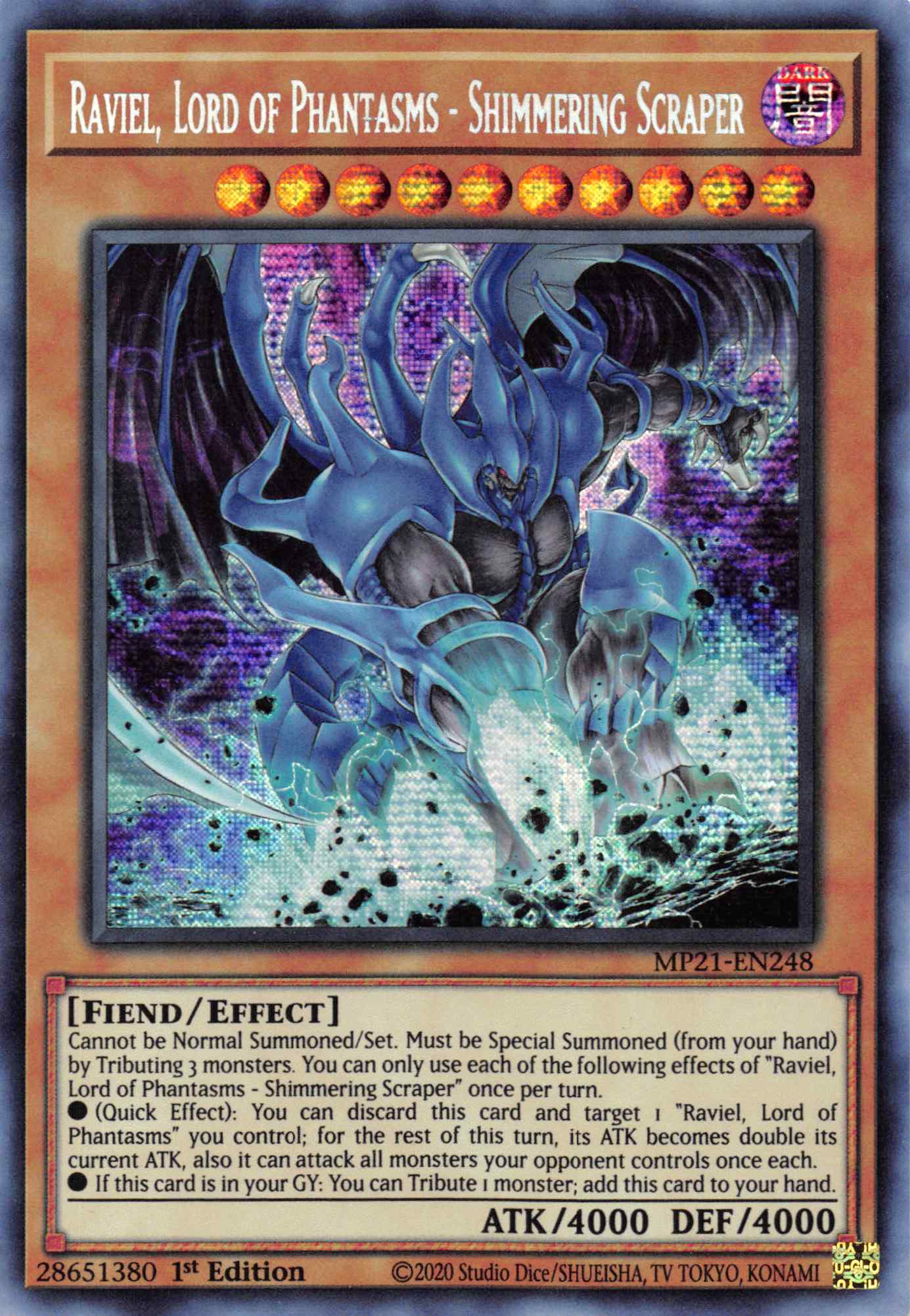 Raviel, Lord of Phantasms - Shimmering Scraper [MP21-EN248] Prismatic Secret Rare | Devastation Store