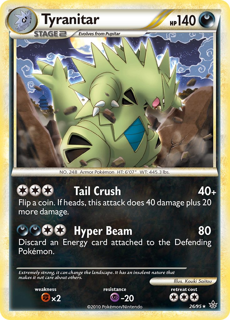 Tyranitar (26/95) (Theme Deck Exclusive) [HeartGold & SoulSilver: Unleashed] | Devastation Store