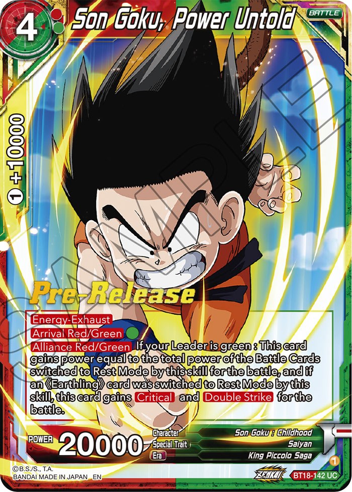 Son Goku, Power Untold (BT18-142) [Dawn of the Z-Legends Prerelease Promos] | Devastation Store