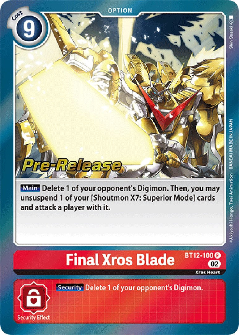 Final Xros Blade [BT12-100] [Across Time Pre-Release Cards] | Devastation Store