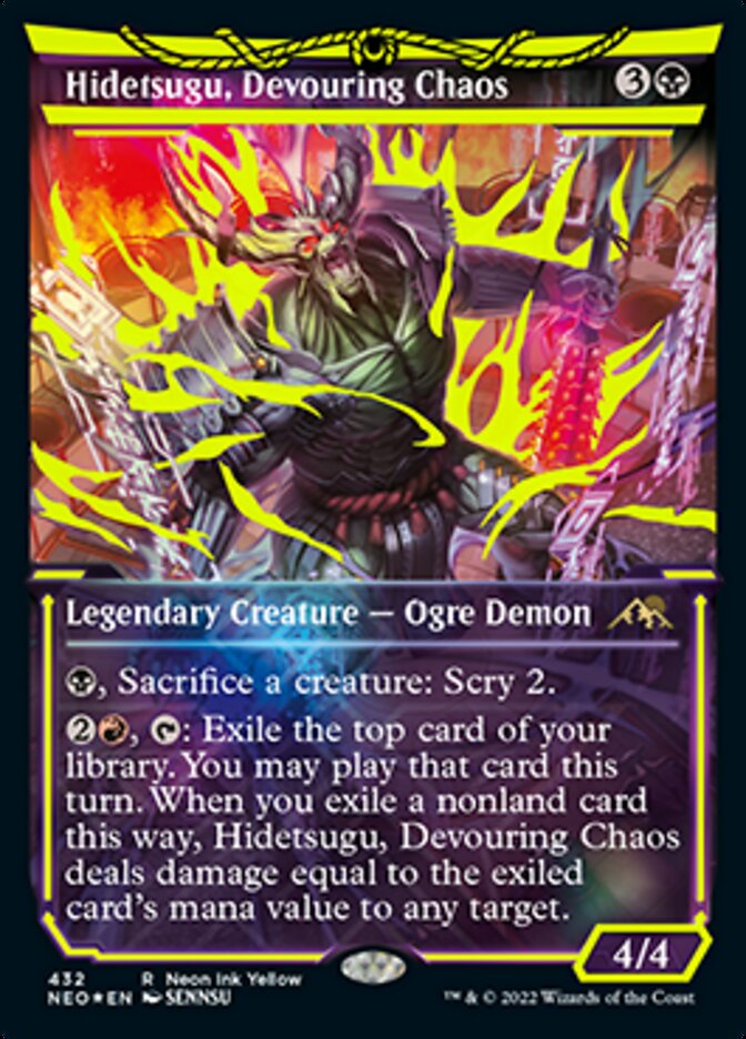 Hidetsugu, Devouring Chaos (Neon Ink Yellow) [Kamigawa: Neon Dynasty] | Devastation Store