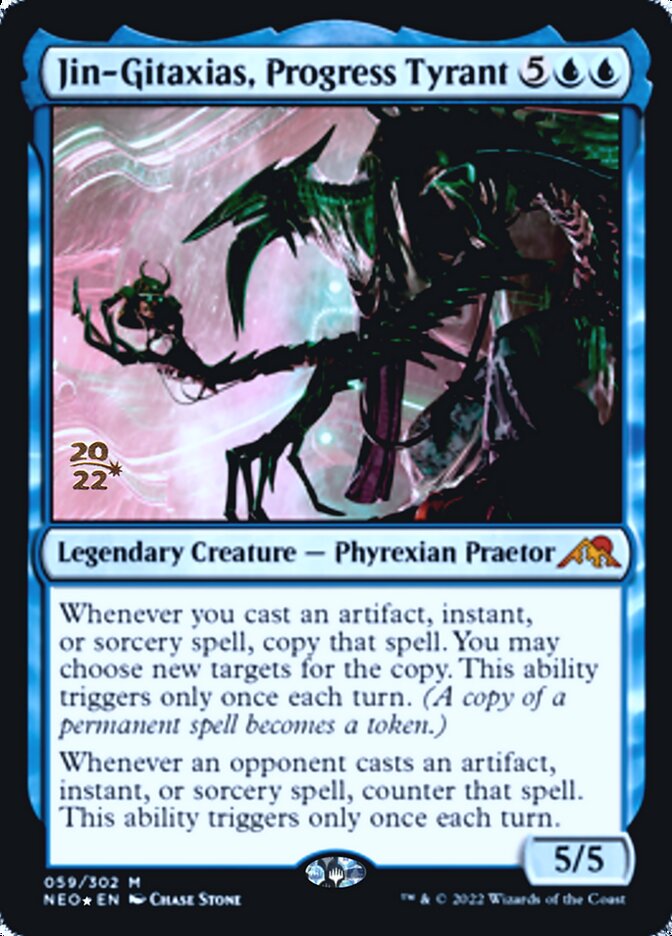 Jin-Gitaxias, Progress Tyrant [Kamigawa: Neon Dynasty Prerelease Promos] | Devastation Store