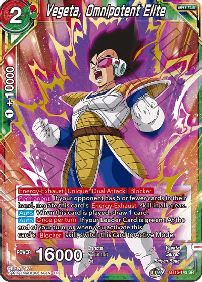 Vegeta, Omnipotent Elite [BT15-143] | Devastation Store
