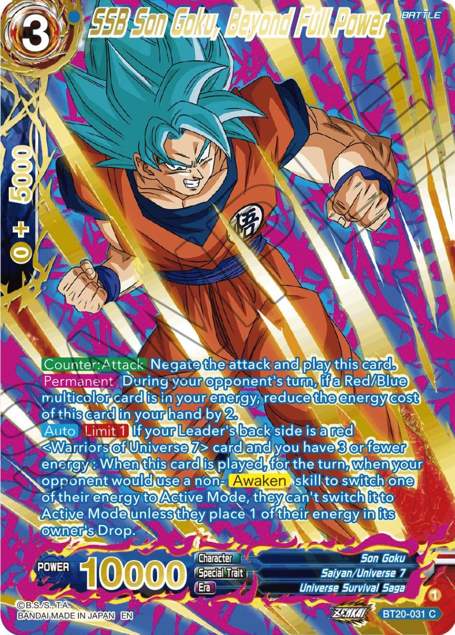 SSB Son Goku, Beyond Full Power (Gold-Stamped) (BT20-031) [Power Absorbed] | Devastation Store