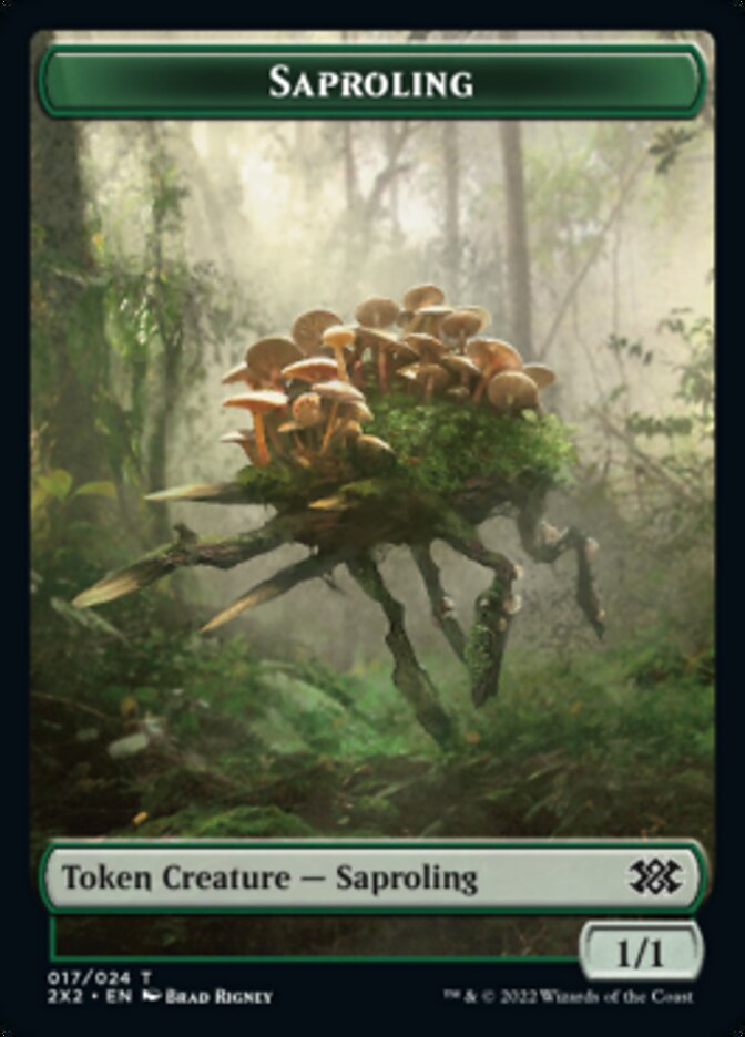 Saproling // Monk Double-sided Token [Double Masters 2022 Tokens] | Devastation Store